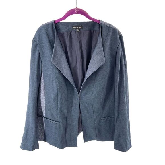 Lane Bryant blazer coat jacket color block navy gray 26 EUC - Picture 1 of 13